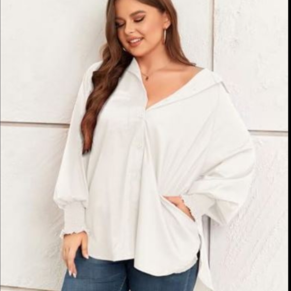 Elegant White Women's Button Down Shirt